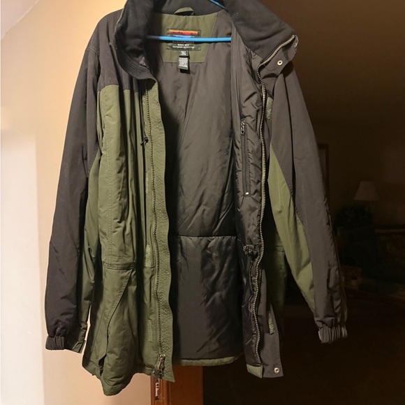 L.L. Bean Men's Tall Large Olive and Black Parka style Jacket - Picture 2 of 7